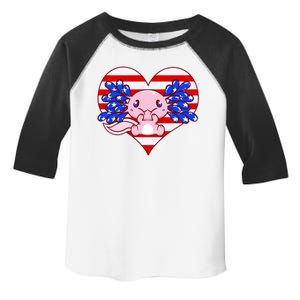 Cute USA American Flag Axolotl Toddler Fine Jersey T-Shirt