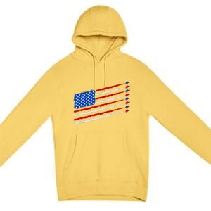 Cool USA American Flag Air Show Jet Planes Premium Pullover Hoodie