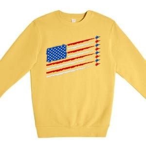 Cool USA American Flag Air Show Jet Planes Premium Crewneck Sweatshirt