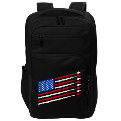 Cool USA American Flag Air Show Jet Planes Impact Tech Backpack