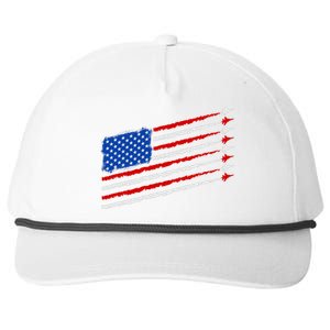 Cool USA American Flag Air Show Jet Planes Snapback Five-Panel Rope Hat