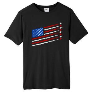 Cool USA American Flag Air Show Jet Planes Tall Fusion ChromaSoft Performance T-Shirt