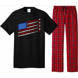 Cool USA American Flag Air Show Jet Planes Pajama Set