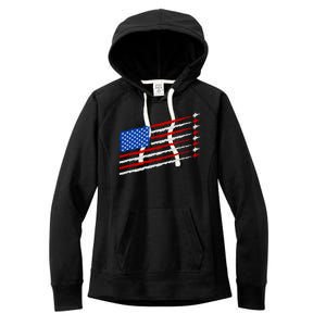 Cool USA American Flag Air Show Jet Planes Women's Fleece Hoodie