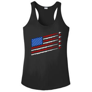 Cool USA American Flag Air Show Jet Planes Ladies PosiCharge Competitor Racerback Tank