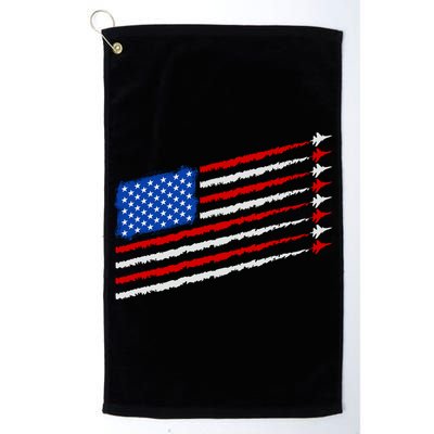 Cool USA American Flag Air Show Jet Planes Golf Towel