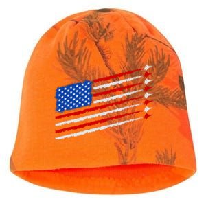 Cool USA American Flag Air Show Jet Planes Kati - Camo Knit Beanie