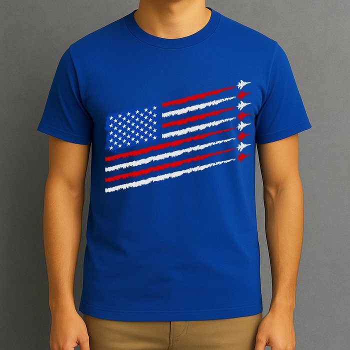Cool USA American Flag Air Show Jet Planes T-Shirt