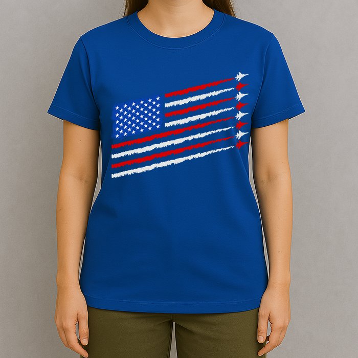 Cool USA American Flag Air Show Jet Planes T-Shirt