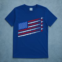 Cool USA American Flag Air Show Jet Planes T-Shirt