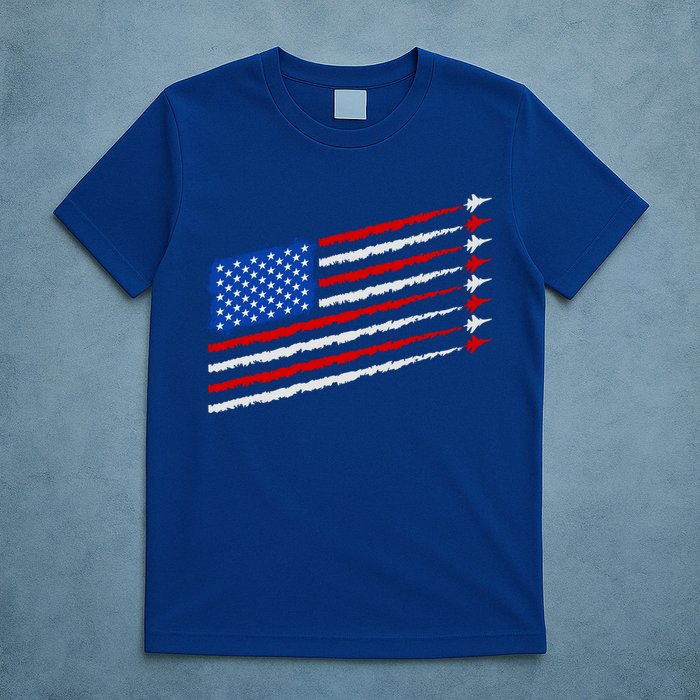 Cool USA American Flag Air Show Jet Planes T-Shirt