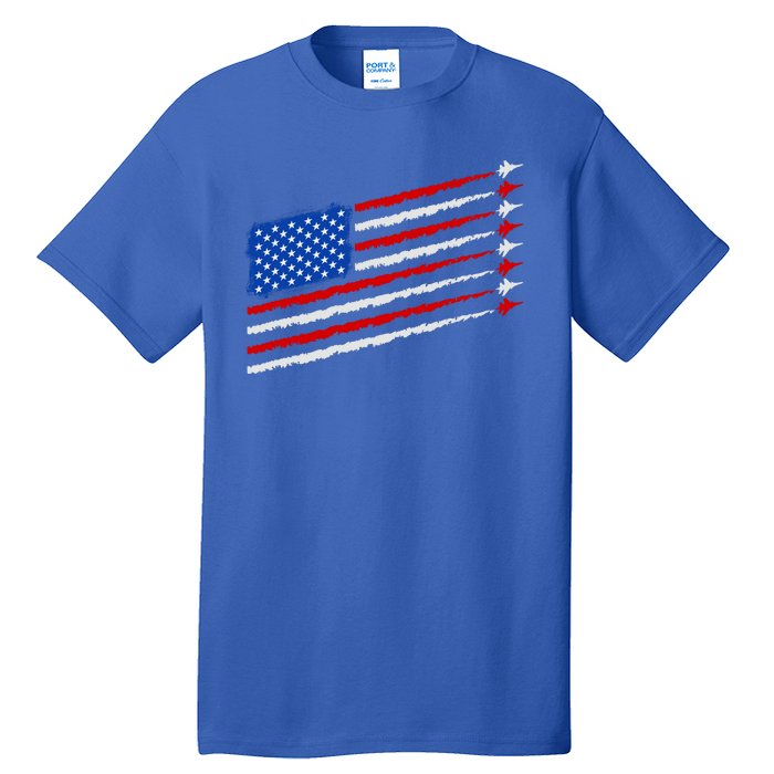 Cool USA American Flag Air Show Jet Planes Tall T-Shirt