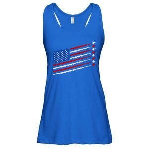 Cool USA American Flag Air Show Jet Planes Ladies Essential Flowy Tank