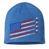 Cool USA American Flag Air Show Jet Planes Sustainable Beanie