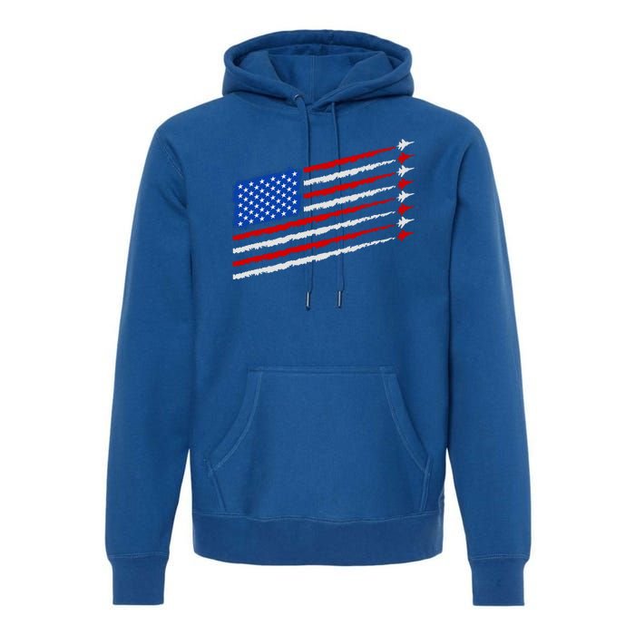 Cool USA American Flag Air Show Jet Planes Premium Hoodie