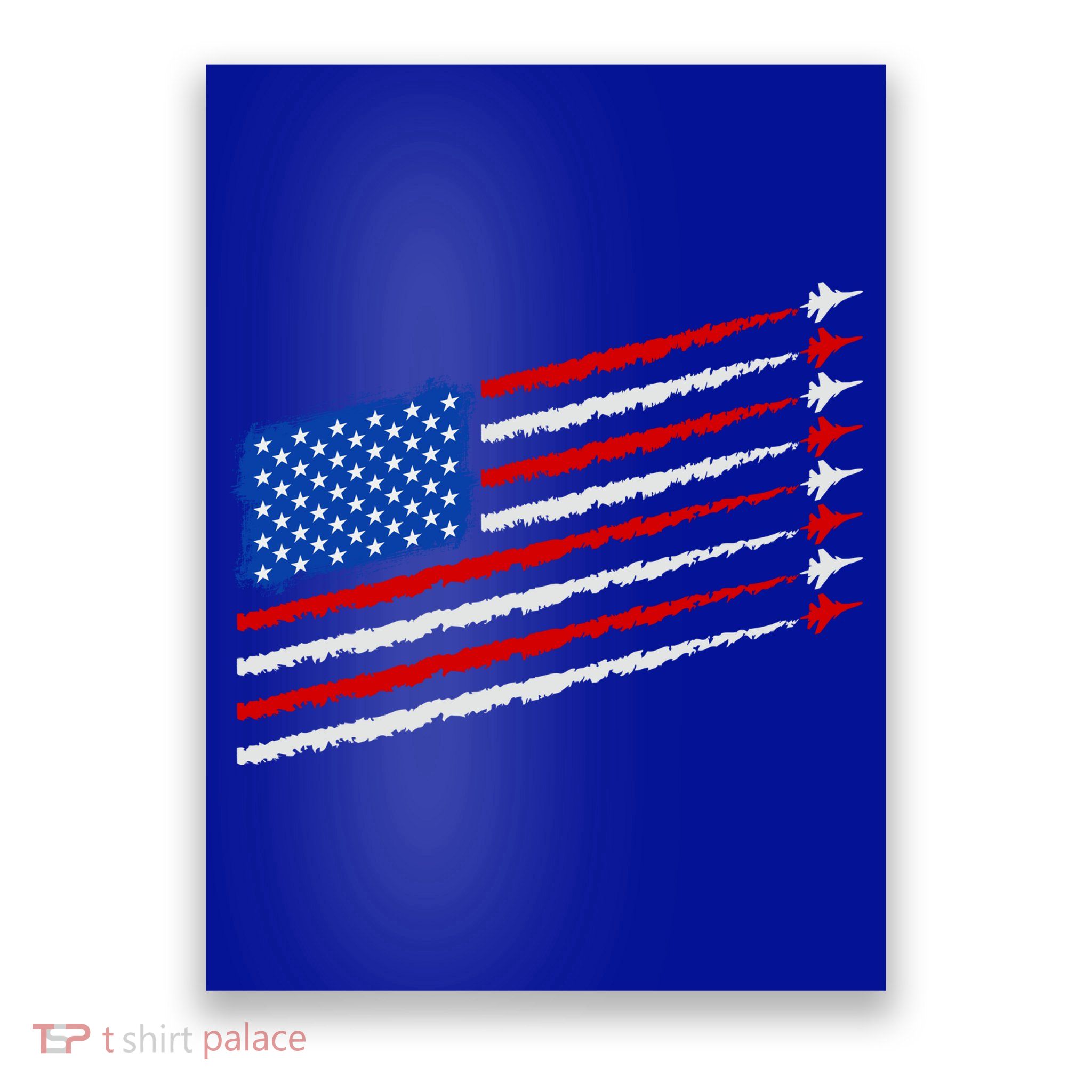 Cool USA American Flag Air Show Jet Planes Poster