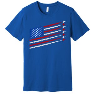 Cool USA American Flag Air Show Jet Planes Premium T-Shirt