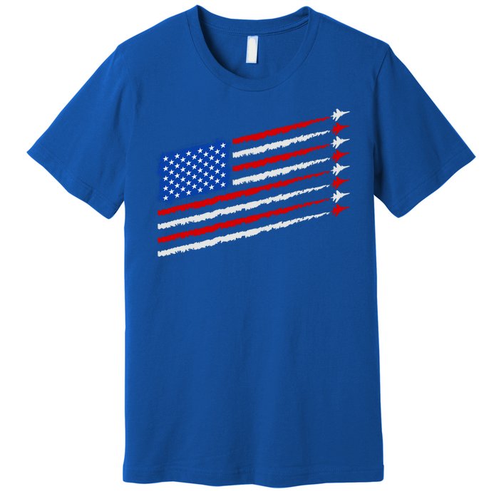 Cool USA American Flag Air Show Jet Planes Premium T-Shirt