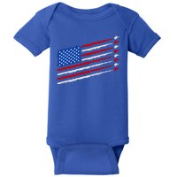 Cool USA American Flag Air Show Jet Planes Baby Bodysuit