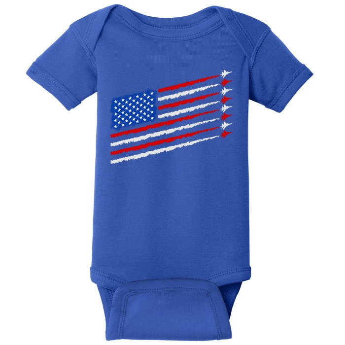 Cool USA American Flag Air Show Jet Planes Baby Bodysuit