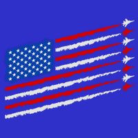 Cool USA American Flag Air Show Jet Planes Baby Bodysuit