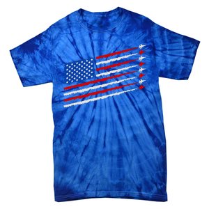 Cool USA American Flag Air Show Jet Planes Tie-Dye T-Shirt