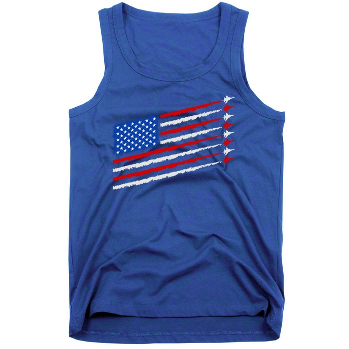 Cool USA American Flag Air Show Jet Planes Tank Top