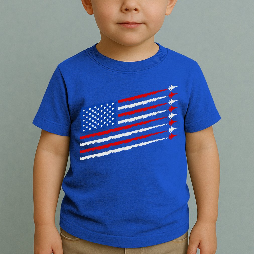 Cool USA American Flag Air Show Jet Planes Toddler T-Shirt