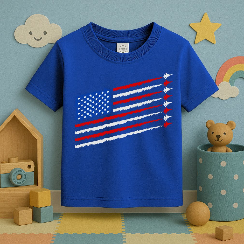Cool USA American Flag Air Show Jet Planes Toddler T-Shirt