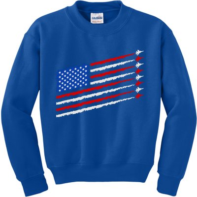 Cool USA American Flag Air Show Jet Planes Kids Sweatshirt