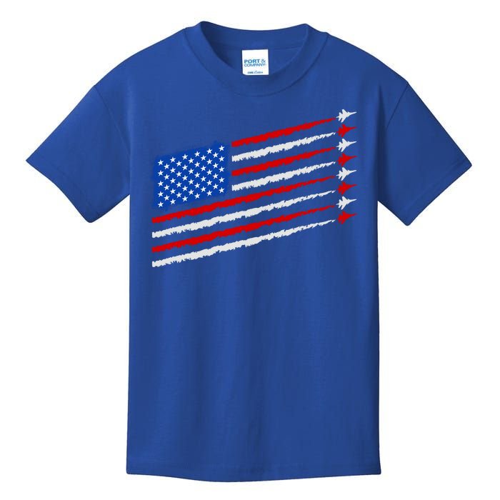 Cool USA American Flag Air Show Jet Planes Kids T-Shirt