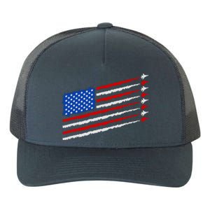 Cool USA American Flag Air Show Jet Planes Yupoong Adult 5-Panel Trucker Hat