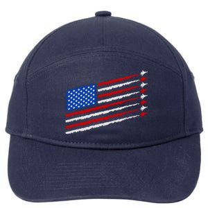 Cool USA American Flag Air Show Jet Planes 7-Panel Snapback Hat