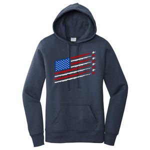 Cool USA American Flag Air Show Jet Planes Women's Pullover Hoodie