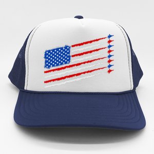 Cool USA American Flag Air Show Jet Planes Trucker Hat