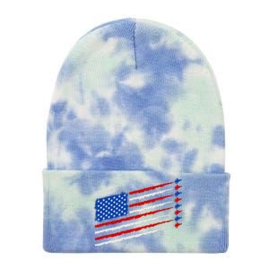 Cool USA American Flag Air Show Jet Planes Tie Dye 12in Knit Beanie