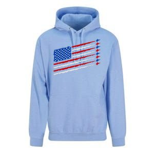 Cool USA American Flag Air Show Jet Planes Unisex Surf Hoodie