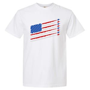 Cool USA American Flag Air Show Jet Planes Garment-Dyed Heavyweight T-Shirt