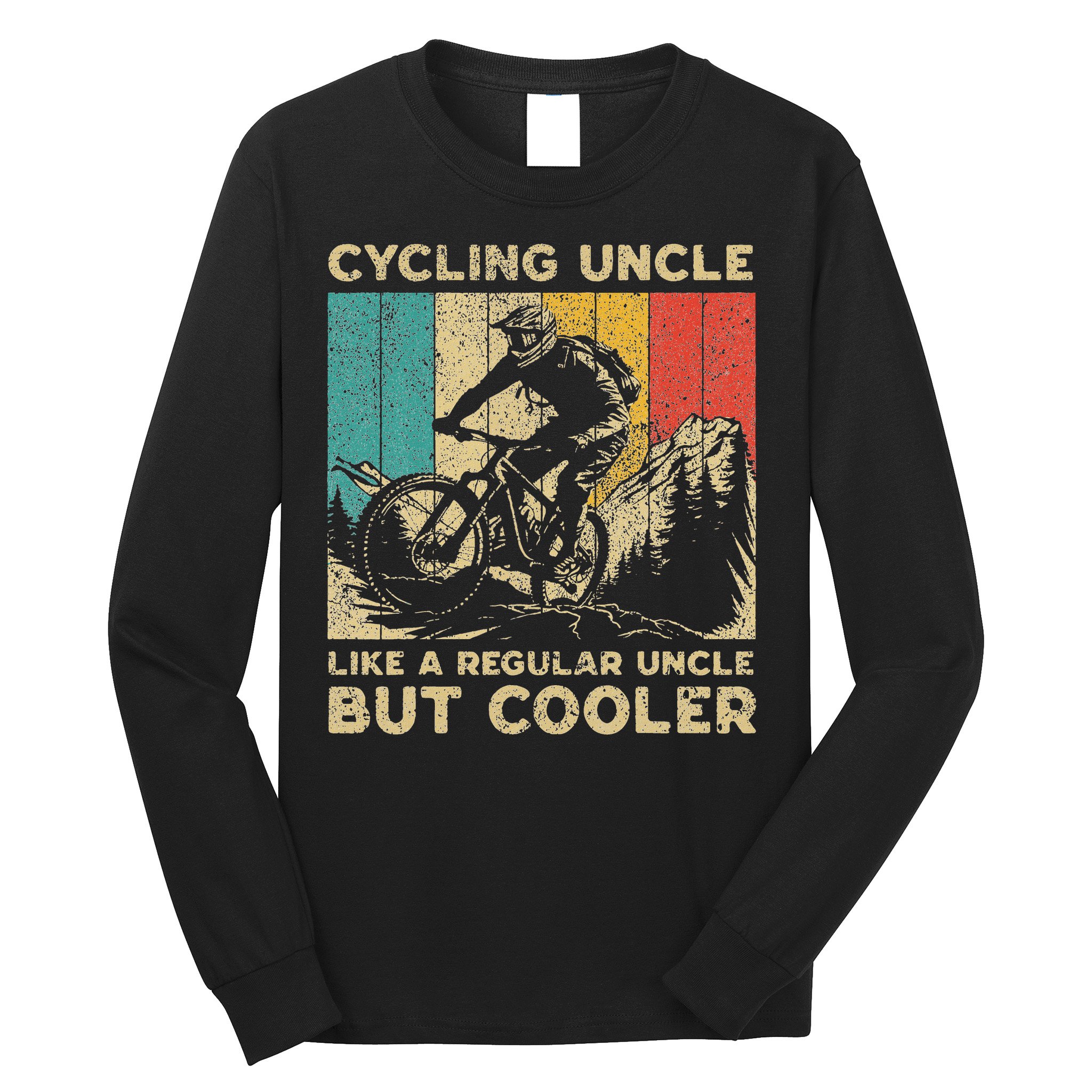 Cycling Uncle Bicycle Riding Cyclist Long Sleeve Shirt