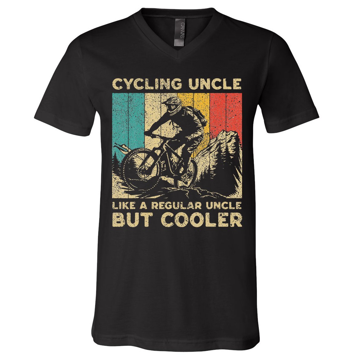 Cycling Uncle Bicycle Riding Cyclist V-Neck T-Shirt