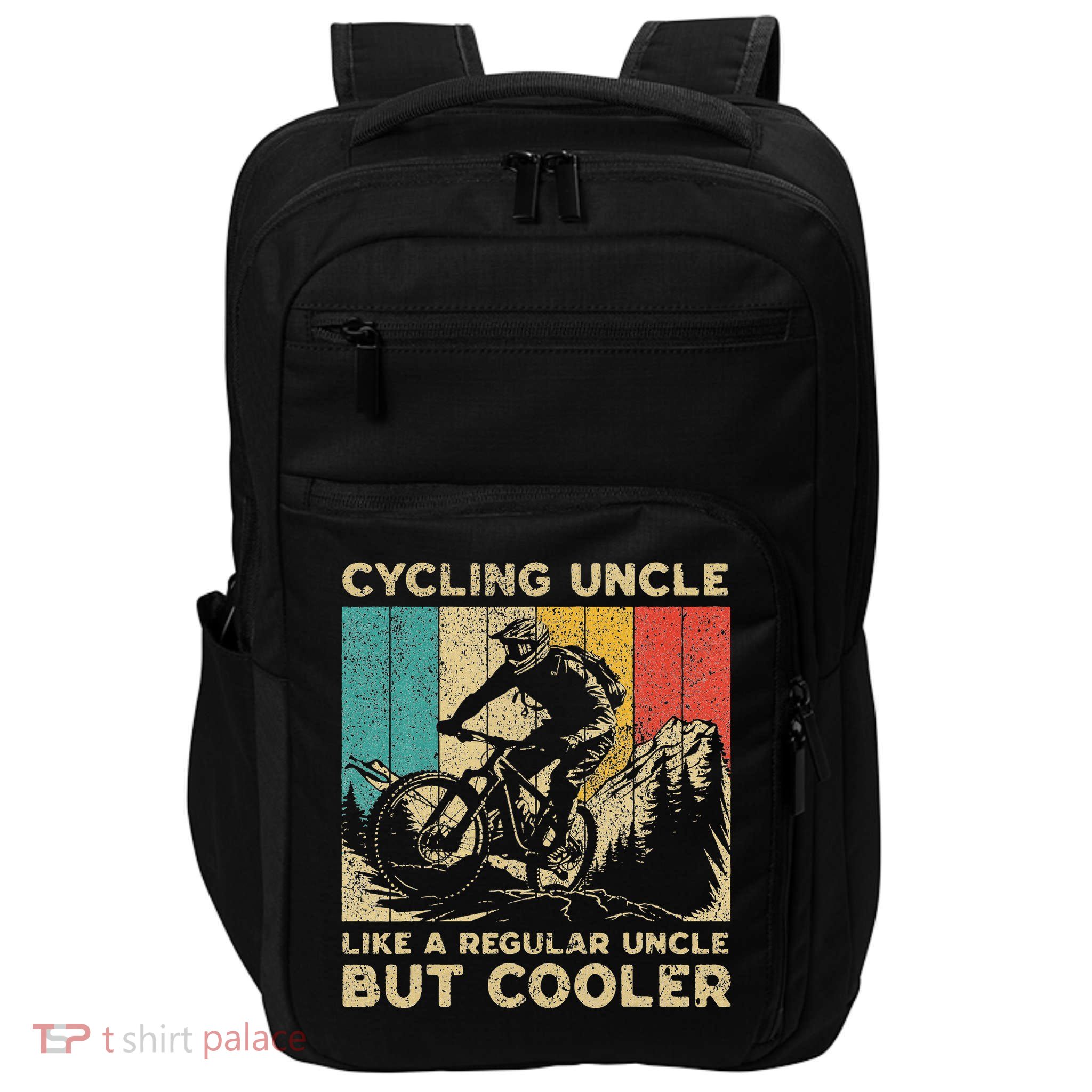 Cycling Uncle Bicycle Riding Cyclist Impact Tech Backpack