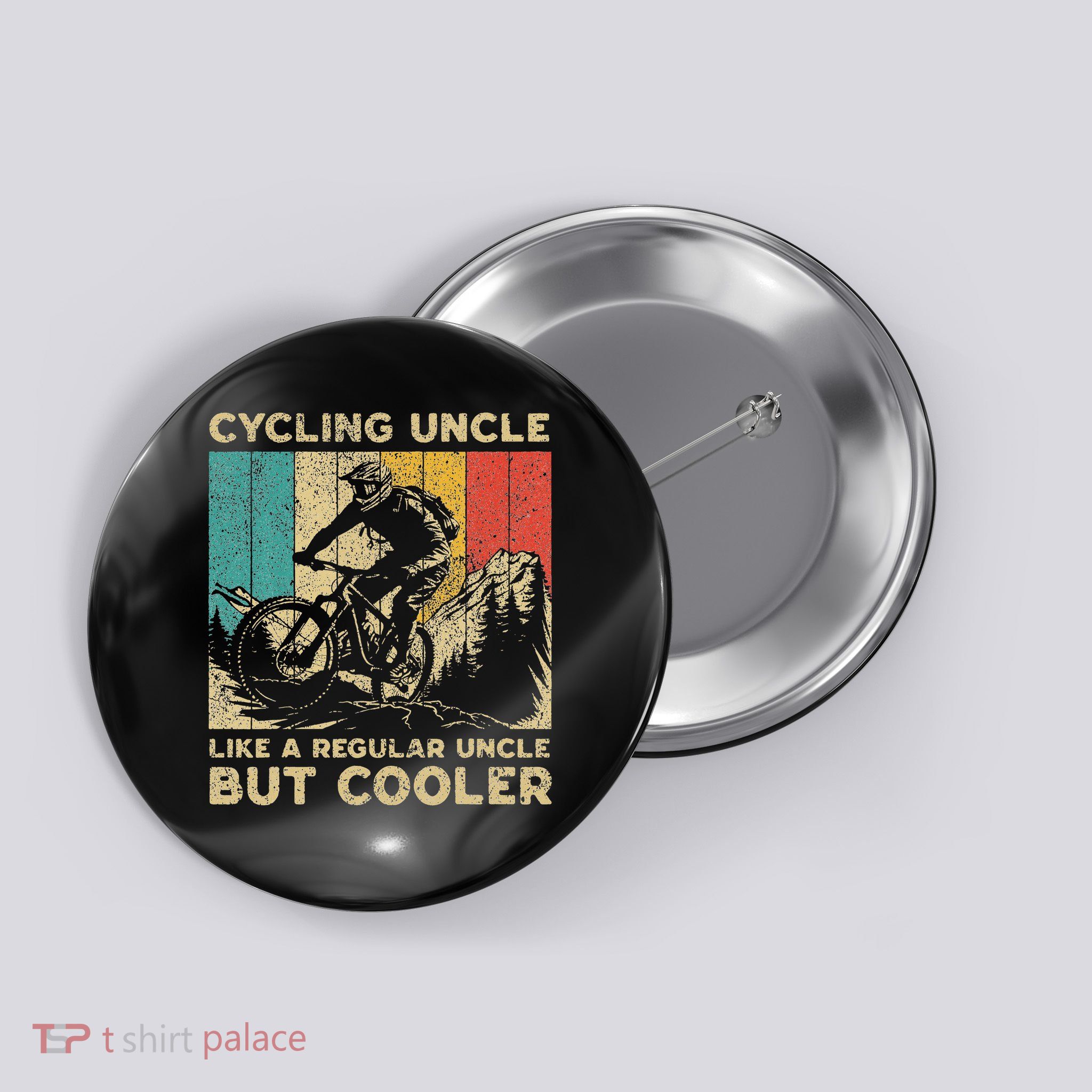 Cycling Uncle Bicycle Riding Cyclist Button