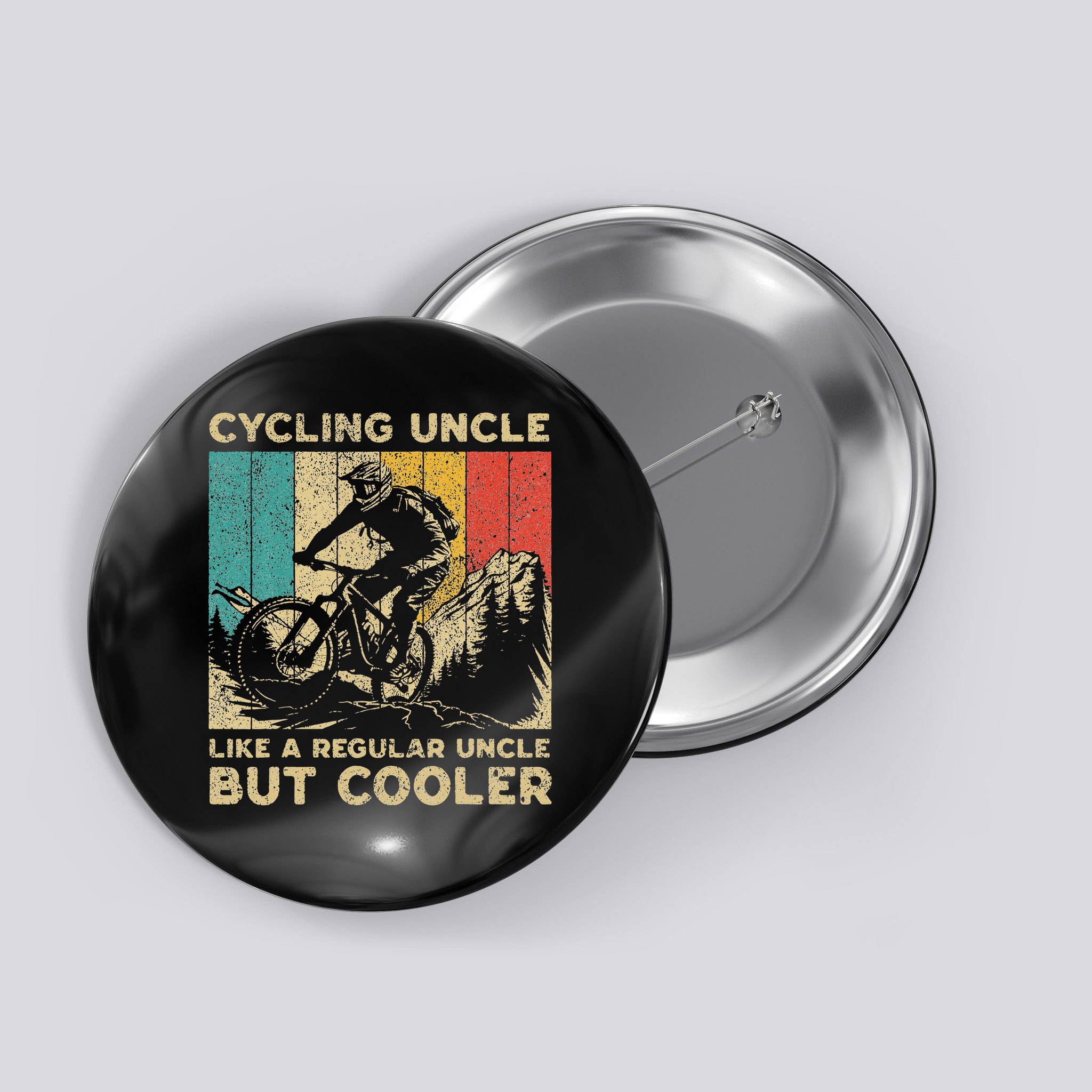 Cycling Uncle Bicycle Riding Cyclist Button