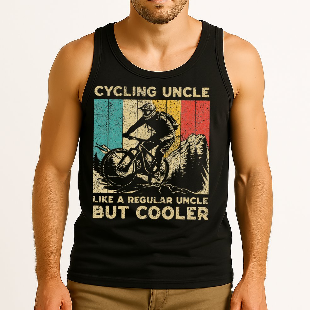 Cycling Uncle Bicycle Riding Cyclist Tank Top