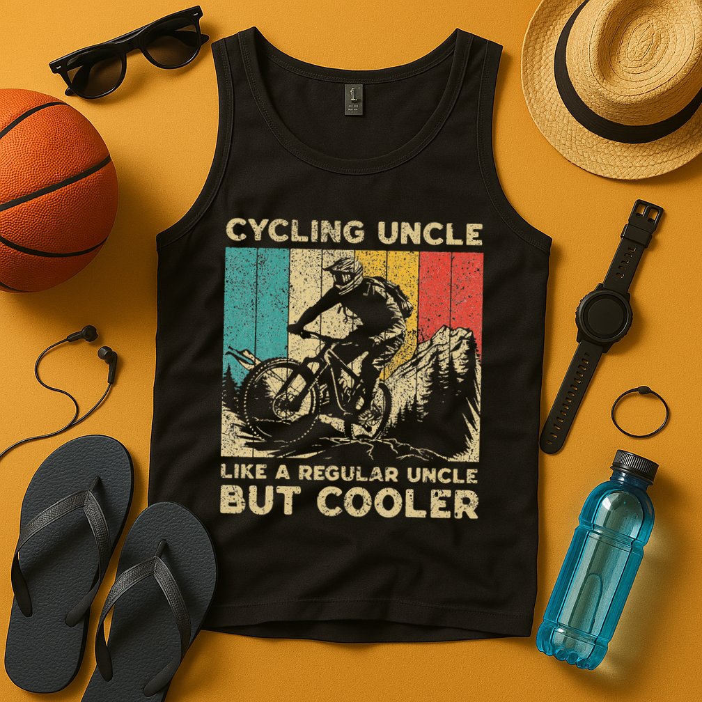 Cycling Uncle Bicycle Riding Cyclist Tank Top