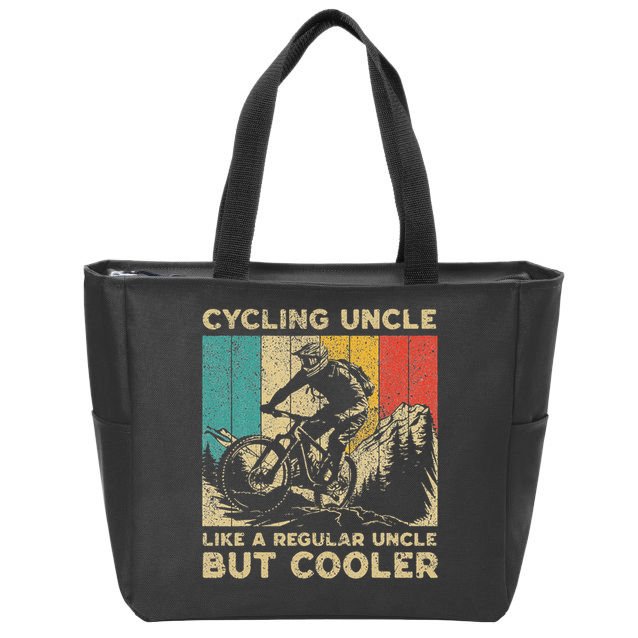 Cycling Uncle Bicycle Riding Cyclist Zip Tote Bag