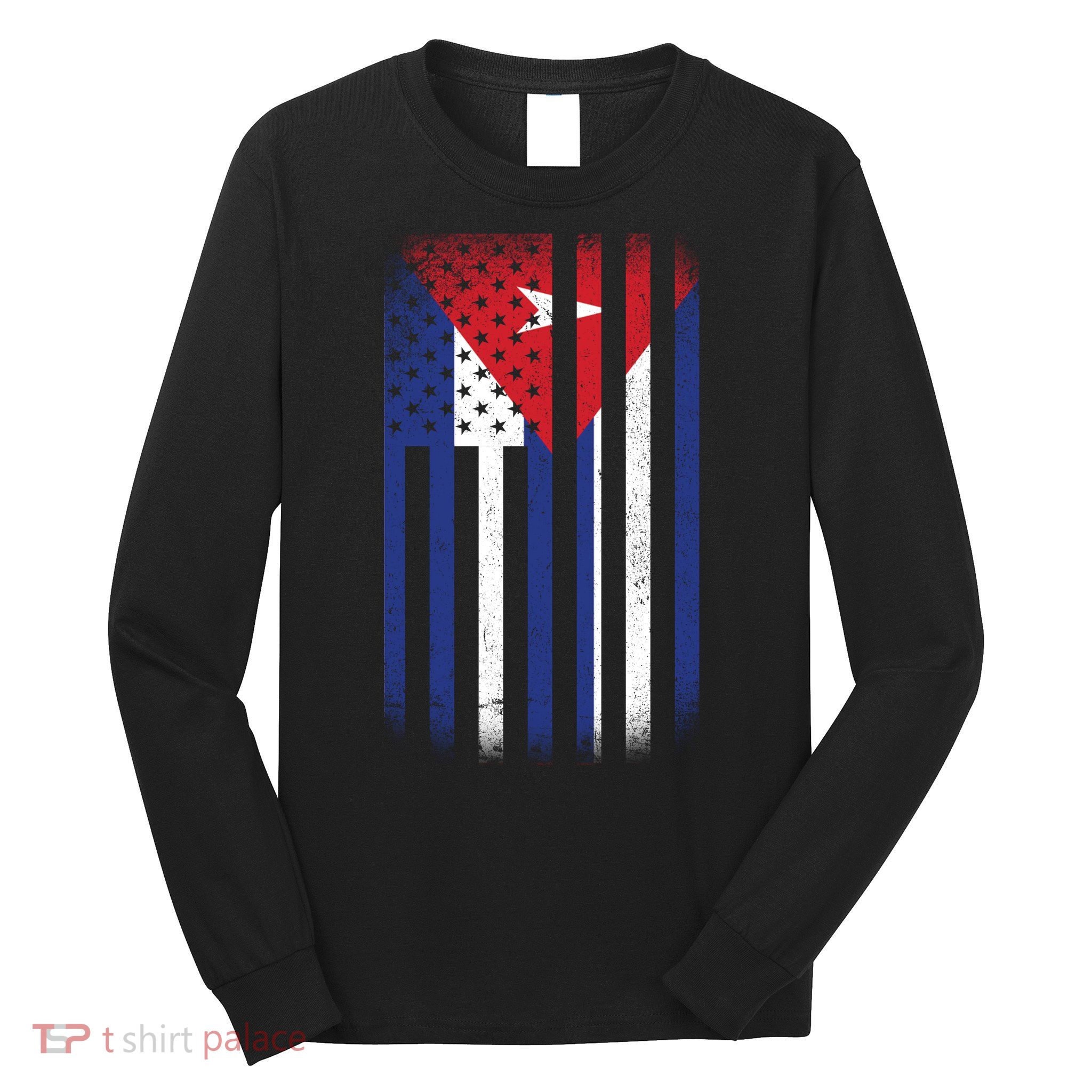 Vintage Cuban Flag Long Sleeve Shirt