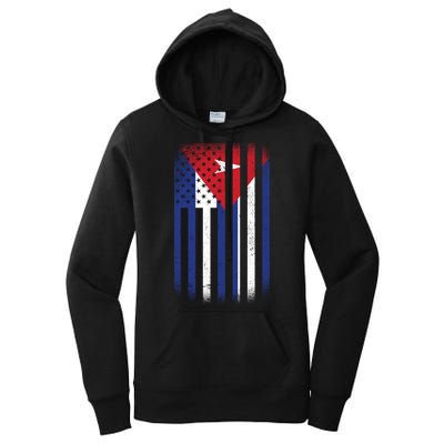 Vintage Cuban Flag Women's Pullover Hoodie