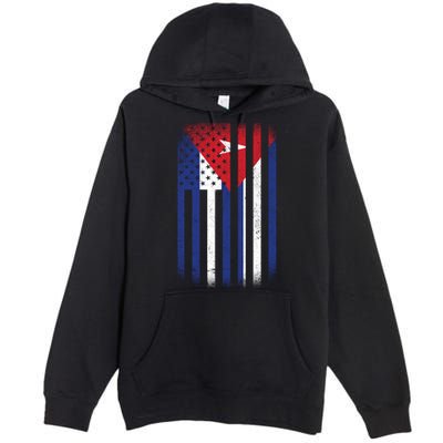 Vintage Cuban Flag Premium Pullover Hoodie