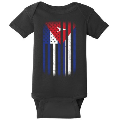 Vintage Cuban Flag Baby Bodysuit